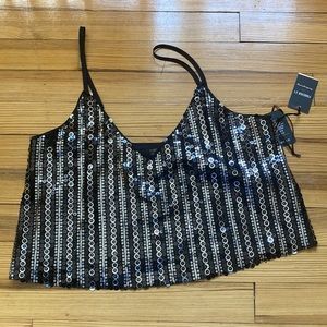 F21 sequin crop tank top
